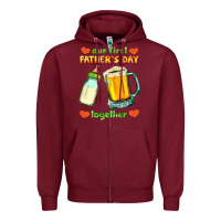 Burgundy our first father's day together Zipper Hoodie - HRA Design Shop