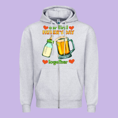 Our First Father's Day Together Zipper Hoodie Designed By Hra Design Shop