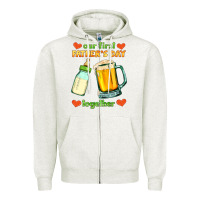 Oatmeal Heather our first father's day together Zipper Hoodie - HRA Design Shop