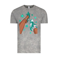 Cloud Rock Teal Afro Girl Sneakers and Heels Vintage Tee - texasbilliewilder