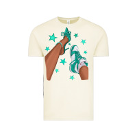 Vintage Arctic Teal Afro Girl Sneakers and Heels Vintage Tee - texasbilliewilder