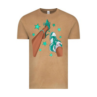 Vintage Camel Teal Afro Girl Sneakers and Heels Vintage Tee - texasbilliewilder