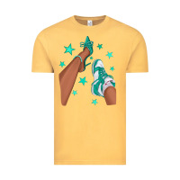 Vintage Mustard Teal Afro Girl Sneakers and Heels Vintage Tee - texasbilliewilder