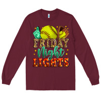 Burgundy friday night lights softball Long Sleeve Tee - Zillion Design Studio