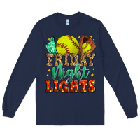 Navy friday night lights softball Long Sleeve Tee - Zillion Design Studio