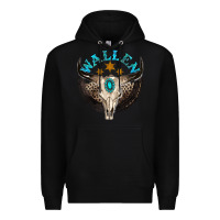 Black wallen with bull skull Premium Hoodie - NancyCooperArtShop
