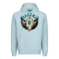 Blue Mist wallen with bull skull Premium Hoodie - NancyCooperArtShop