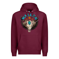 Burgundy wallen with bull skull Premium Hoodie - NancyCooperArtShop