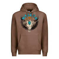 Chestnut wallen with bull skull Premium Hoodie - NancyCooperArtShop