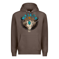 Coffee wallen with bull skull Premium Hoodie - NancyCooperArtShop