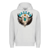 Dove Grey wallen with bull skull Premium Hoodie - NancyCooperArtShop