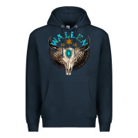 Navy wallen with bull skull Premium Hoodie - NancyCooperArtShop
