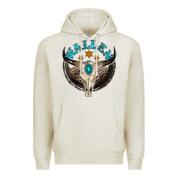 Oatmeal Heather wallen with bull skull Premium Hoodie - NancyCooperArtShop