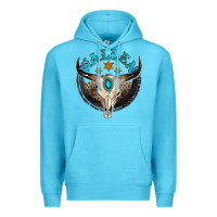 Ocean Blue wallen with bull skull Premium Hoodie - NancyCooperArtShop