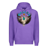 Purple wallen with bull skull Premium Hoodie - NancyCooperArtShop