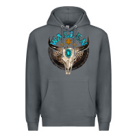Rock wallen with bull skull Premium Hoodie - NancyCooperArtShop