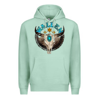 Seafoam wallen with bull skull Premium Hoodie - NancyCooperArtShop