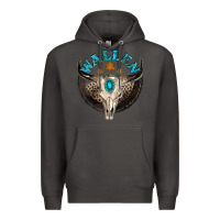 Smoke wallen with bull skull Premium Hoodie - NancyCooperArtShop