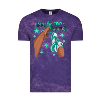 Cloud Purple Teal I Have Two Moods Afro Girl Sneakers Vintage Tee - texasbilliewilder