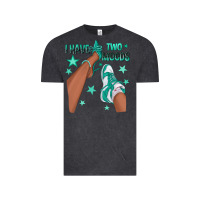 Vintage Black Teal I Have Two Moods Afro Girl Sneakers Vintage Tee - texasbilliewilder
