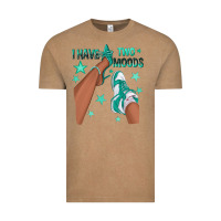 Vintage Coffee Teal I Have Two Moods Afro Girl Sneakers Vintage Tee - texasbilliewilder