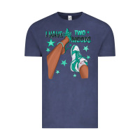 Vintage Denim Teal I Have Two Moods Afro Girl Sneakers Vintage Tee - texasbilliewilder