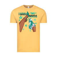 Vintage Mustard Teal I Have Two Moods Afro Girl Sneakers Vintage Tee - texasbilliewilder