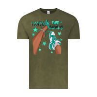 Vintage Olive Teal I Have Two Moods Afro Girl Sneakers Vintage Tee - texasbilliewilder
