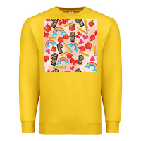 Lemon back to school seamless pattern 1 (3600x3600) Premium Sweatshirt - AdoDesignShop