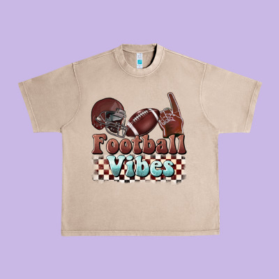 Football Vibes Urban Heavy Tee Designed By Barkaloodesign