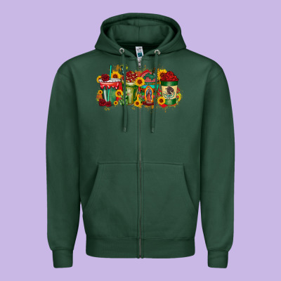 Our Lady Drink Zipper Hoodie Designed By Racoondesign