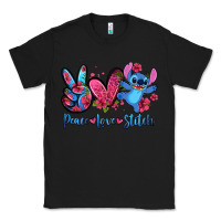 Black peace love stitch Classic Tee - Zillion Design Studio