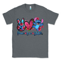 Charcoal Heather peace love stitch Classic Tee - Zillion Design Studio
