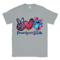 Heather Grey peace love stitch Classic Tee - Zillion Design Studio