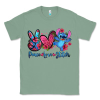 Sage peace love stitch Classic Tee - Zillion Design Studio