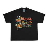 Black refuse to sink Urban Heavy Tee - Zillion Design Studio