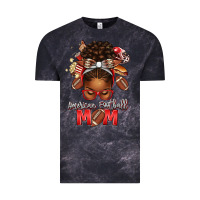 Cloud Black american football mom red and silver afro messy bu Vintage Tee - texasbilliewilder