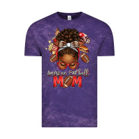 Cloud Purple american football mom red and silver afro messy bu Vintage Tee - texasbilliewilder