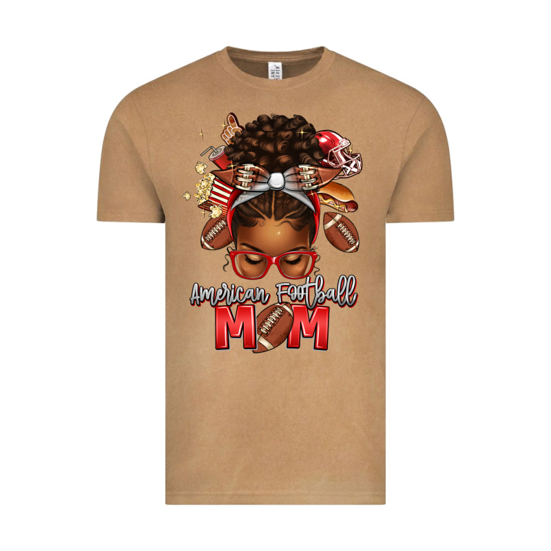 American Football Mom Red And Silver Afro Messy Bu Vintage Tee by texasbilliewilder | Teevron