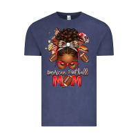 Vintage Denim american football mom red and silver afro messy bu Vintage Tee - texasbilliewilder