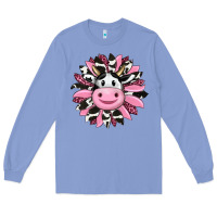 Colony Blue pink leopard sunflower cow Long Sleeve Tee - RanaPortraitStore