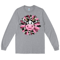 Heather Grey pink leopard sunflower cow Long Sleeve Tee - RanaPortraitStore