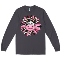 Smoke pink leopard sunflower cow Long Sleeve Tee - RanaPortraitStore