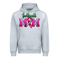 Heather Grey Football Mom Breast Cancer Urban Hoodie - BundleAndBundleShop