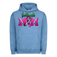 Pigment Pebble Blue Football Mom Breast Cancer Urban Hoodie - BundleAndBundleShop