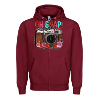 Burgundy oh snap rose grey leopard vintage camera Zipper Hoodie - FaDigitalArtStudio