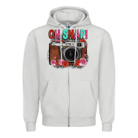 Dove Grey oh snap rose grey leopard vintage camera Zipper Hoodie - FaDigitalArtStudio