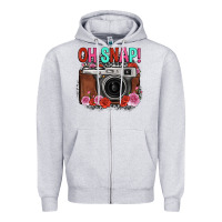 Heather Grey oh snap rose grey leopard vintage camera Zipper Hoodie - FaDigitalArtStudio