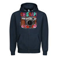 Navy oh snap rose grey leopard vintage camera Zipper Hoodie - FaDigitalArtStudio
