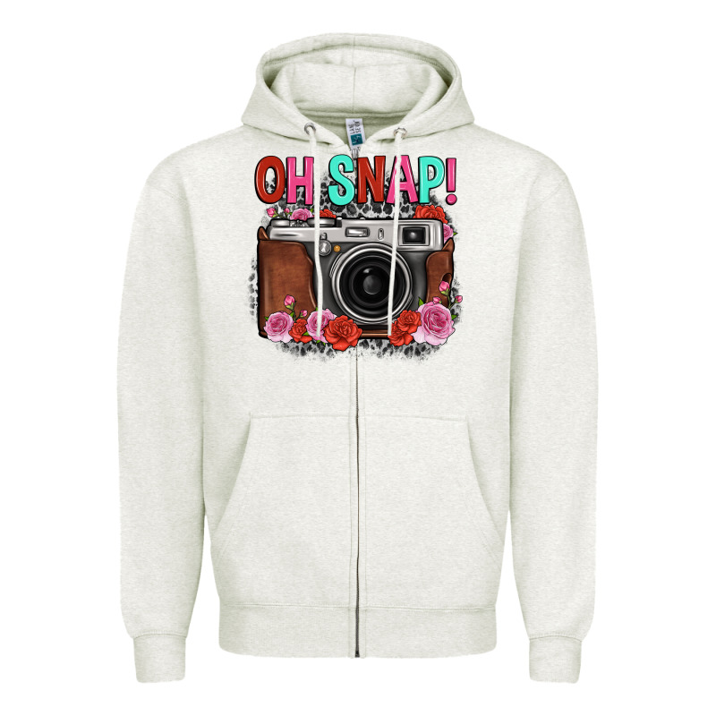 Oh Snap Rose Grey Leopard Vintage Camera Zipper Hoodie by FaDigitalArtStudio | Teevron